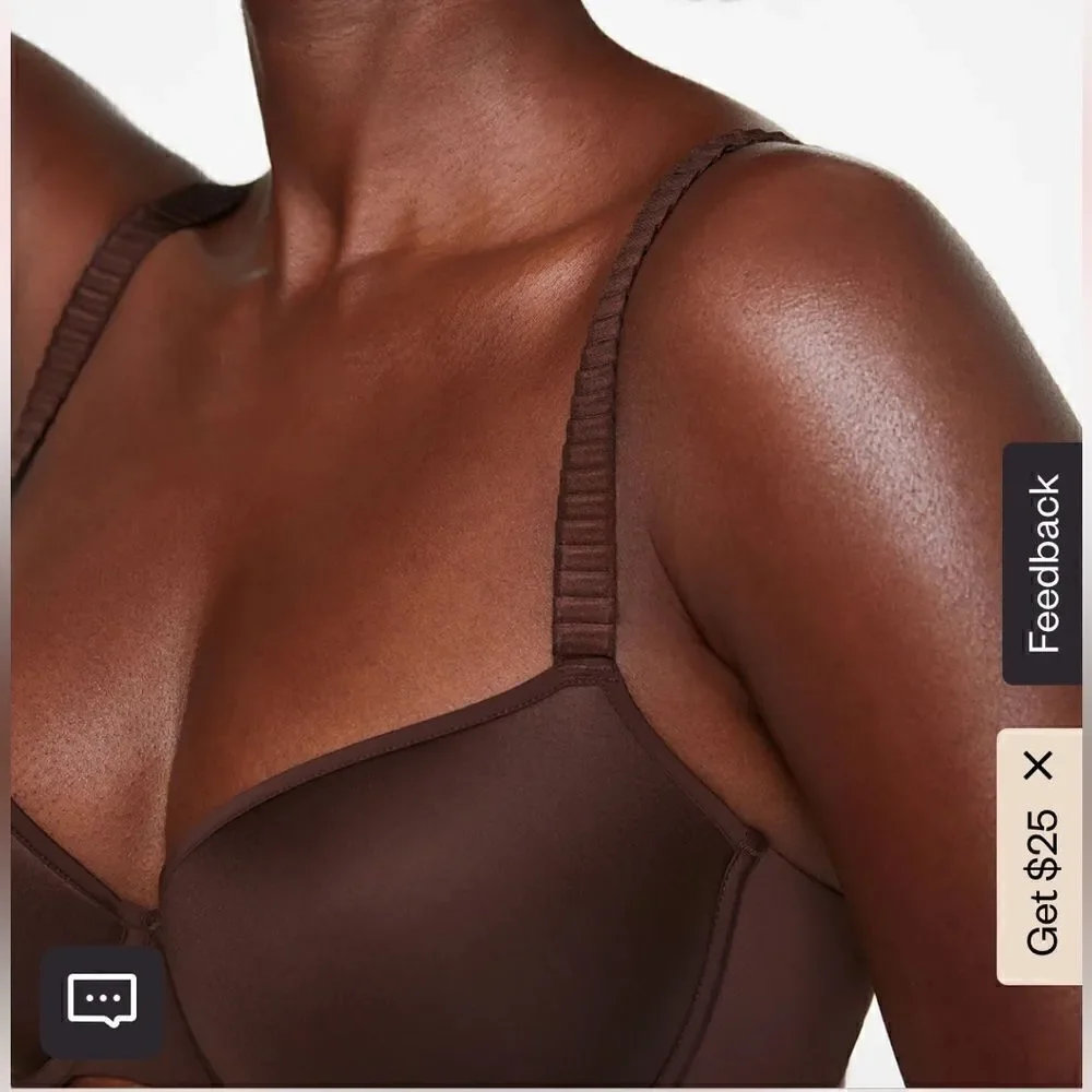Thirdlove 24/7 Classic T-Shirt Bra Worn Once 38F Espresso Brown Memory Foam